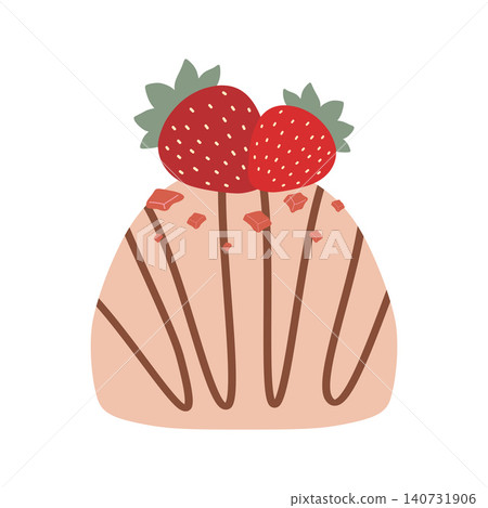Delicious strawberry chocolate truffle dessert celebrating sweetness Delicious strawberry chocolate truffle dessert celebrating sweetness 140731906