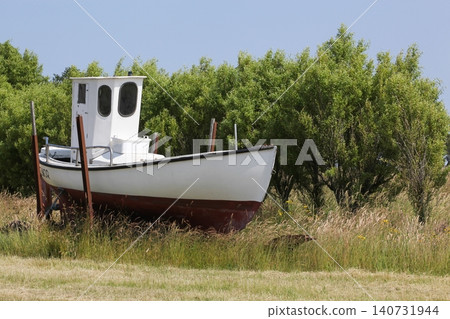 Fishing boat on the island of Tuno in Denmark Fishing boat on the island of Tuno in Denmark 140731944