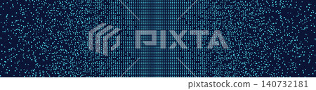 Dark navy dot matrix background with cyan teal pixel gradient Dark navy dot matrix background with cyan teal pixel gradient 140732181
