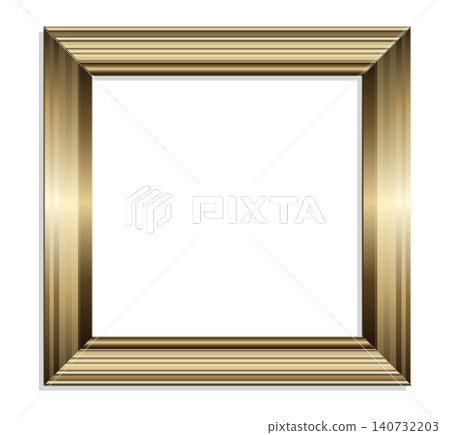 Gold square frame layered metallic gold on white Gold square frame layered metallic gold on white 140732203