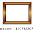 Rectangular wooden frame mockup realistic brown gold finish 140732207