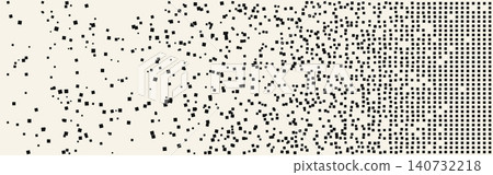 Halftone dispersing pixel pattern black on beige background Halftone dispersing pixel pattern black on beige background 140732218