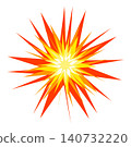 Radial star burst explosion illustration flat orange yellow 140732220