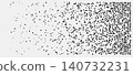 Scattered black square particles on pale gray halftone background 140732231