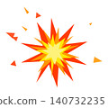 Radial explosion burst flat orange yellow geometric star shards 140732235