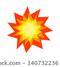 Layered starburst explosion flat orange yellow graphic 140732236