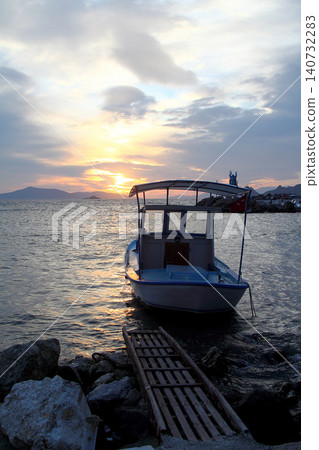 Seaside town of Turgutreis and spectacular sunsets Seaside town of Turgutreis and spectacular sunsets 140732283