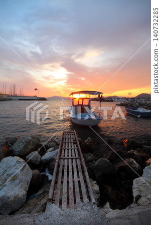 Seaside town of Turgutreis and spectacular sunsets Seaside town of Turgutreis and spectacular sunsets 140732285