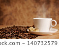 cup of coffee on brown background 140732579