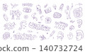Art tools doodles , funny creative sign and symbol drawings vector collection 140732724