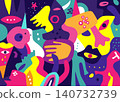 Psychology of people abstract vector colorful illustration 140732739