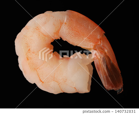 Freshly cooked delicious shrimp on black background Freshly cooked delicious shrimp on black background 140732831