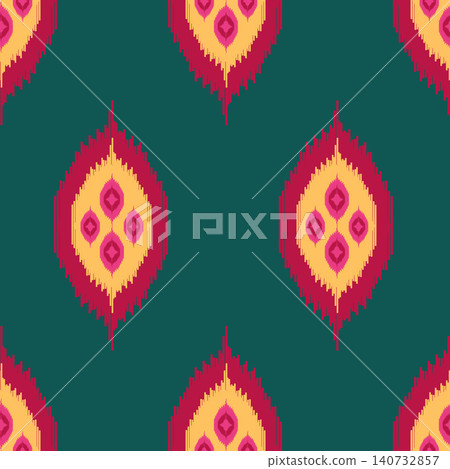 Seamless ikat oriental design pattern. ikat geometric ethnic pattern. ikat pattern design for clothing, textile, wrapping, background, wallpaper, carpet, embroidery, print, vector, illustration design Seamless ikat oriental design pattern. ikat geometric ethnic pattern. ikat pattern design for clothing, textile, wrapping, background, wallpaper, carpet, embroidery, print, vector, illustration design 140732857