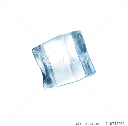 Crystal clear ice cube isolated on white Crystal clear ice cube isolated on white 140732931