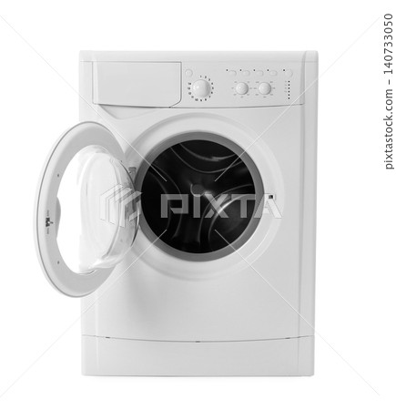 Modern washing machine isolated on white. Laundry day Modern washing machine isolated on white. Laundry day 140733050