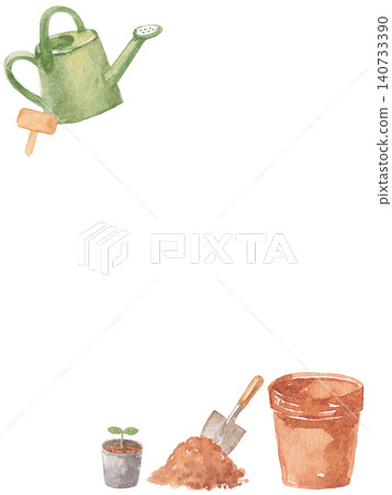 Watercolor Home Garden Frame Watercolor Home Garden Frame 140733390