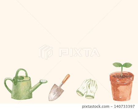 Watercolor Home Garden Frame 140733397