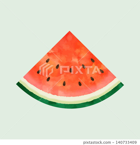 Hand-drawn watercolor-style illustration of a cut watermelon (vector version) Hand-drawn watercolor-style illustration of a cut watermelon (vector version) 140733409