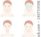 Vector illustration set of a woman doing skincare 140733506