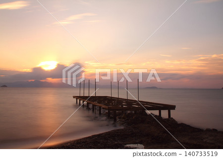 Seaside town of Turgutreis and spectacular sunsets Seaside town of Turgutreis and spectacular sunsets 140733519