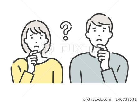 A young couple thinking A young couple thinking 140733531
