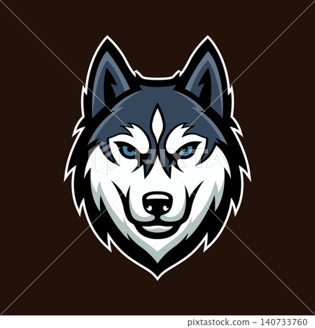 husky mascot logo illustration vector design template simple and modern style 140733760