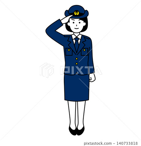 敬禮女警官(全身) 敬禮女警官(全身) 140733818