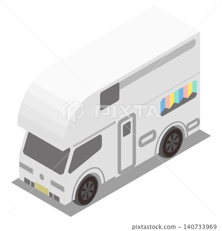 Isometric illustration of a camper van 140733969