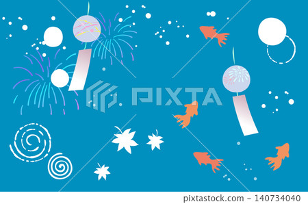 一幅清新的夏日水彩背景插圖。 一幅清新的夏日水彩背景插圖。 140734040