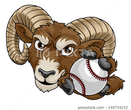 Ram Billy Mountain Goat Sheep Baseball Mascot 140734232