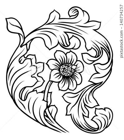 Filigree Crest Medieval Pattern Ornament Drawing 140734257