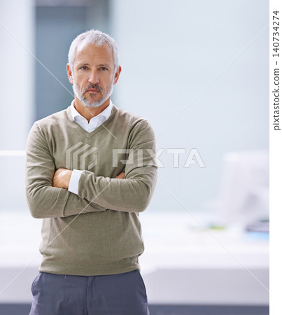 CEO, portrait and serious businessman with arms crossed in office, startup company or creative agency. Designer, entrepreneur and face of mature man for professional, management or development CEO, portrait and serious businessman with arms crossed in office, startup company or creative agency. Designer, entrepreneur and face of mature man for professional, management or development 140734274