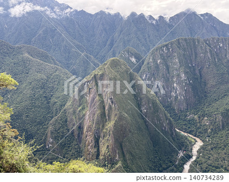 Mountains surrounding Machu Picchu 140734289
