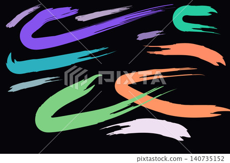 set of brush strokes set of brush strokes 140735152