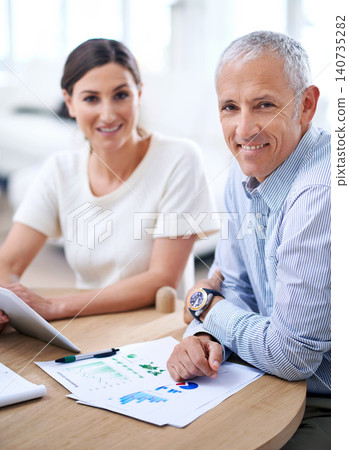Smile, portrait and teamwork in meeting with documents, data and graph for corporate career. Worker, group or employees together for business discussion in office, workspace or conference room Smile, portrait and teamwork in meeting with documents, data and graph for corporate career. Worker, group or employees together for business discussion in office, workspace or conference room 140735282