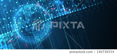 Abstract technology big data visualization for business presentations and scientific research Abstract technology big data visualization for business presentations and scientific research 140736554