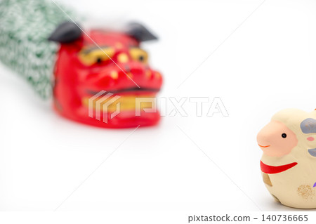 2027年新年祝福:舞獅和羊泥鈴 2027年新年祝福:舞獅和羊泥鈴 140736665