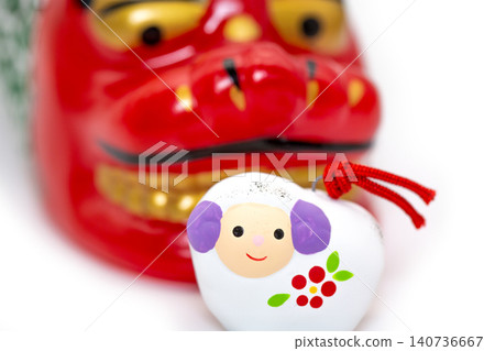 New Year's greeting for 2027: Lion dance and sheep clay bell New Year's greeting for 2027: Lion dance and sheep clay bell 140736667