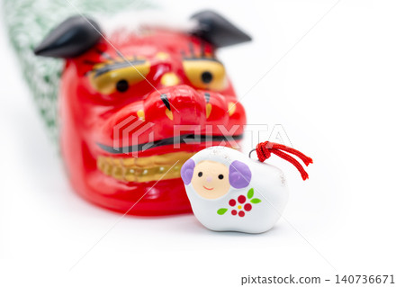 2027年新年祝福:舞獅和羊泥鈴 2027年新年祝福:舞獅和羊泥鈴 140736671