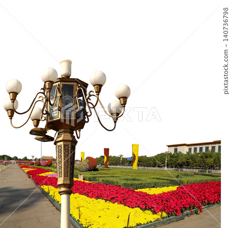 Street lamp in the Tiananmen square, Beijing, China (carved, on white background) Street lamp in the Tiananmen square, Beijing, China (carved, on white background) 140736798