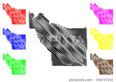 Fremont County, State of Wyoming (U.S. county, United States of America, US) map vector illustration, scribble sketch Fremont map Fremont County, State of Wyoming (U.S. county, United States of America, US) map vector illustration, scribble sketch Fremont map 140737292