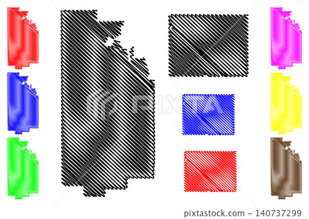 Uinta and Teton County, State of Wyoming (U.S. county, United States of America, US) map vector illustration, scribble sketch map Uinta and Teton County, State of Wyoming (U.S. county, United States of America, US) map vector illustration, scribble sketch map 140737299