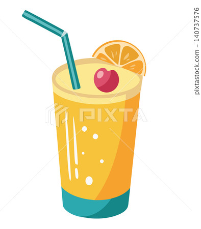 Illustration of glass with cocktail isolated on white background. Summer cold drink. Illustration of glass with cocktail isolated on white background. Summer cold drink. 140737576