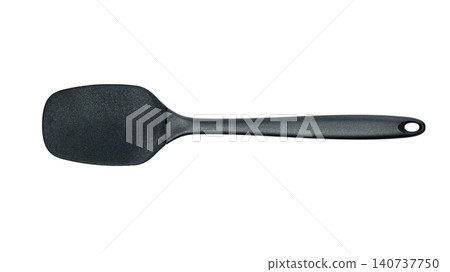 black silicone spoon for kitchen on white background black silicone spoon for kitchen on white background 140737750