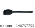 spatula culinary with slanted edge black on white background 140737753