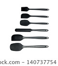 set of kitchen tools silicone black on white background 140737754