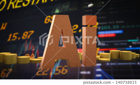 Artificial Intelligence Transforming Global Financial Markets 3d render. Artificial Intelligence Transforming Global Financial Markets 3d render. 140738015