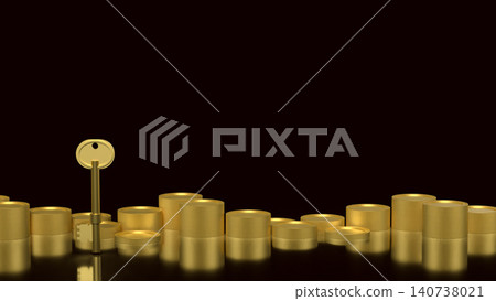 Golden Key To Financial Prosperity And Secure Wealth 3d render. Golden Key To Financial Prosperity And Secure Wealth 3d render. 140738021
