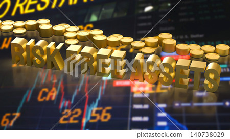 Gold Risk Free Assets In A Secure Investment Market 3d render. 140738029