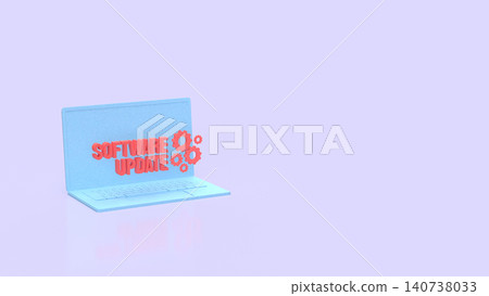 Software Update Laptop For Modern Digital Maintenance 3d render. Software Update Laptop For Modern Digital Maintenance 3d render. 140738033
